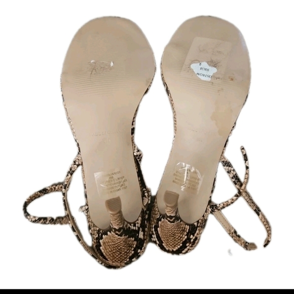 Steve Madden Womens Snakeskin Print Faux Snap Strappy Heel 9 - Picture 6 of 11